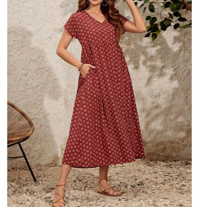 aakip™-🌸2024 NEW Vintage Comfortable Cotton Linen V-neck dress