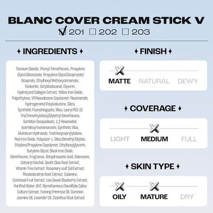 🌟Cream Stick V White Korean Color-Changing Foundation Stick with Volufiline