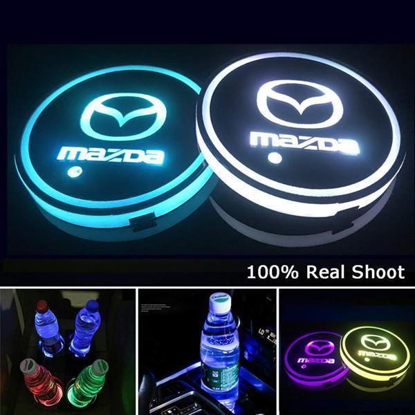 aakip™-Led Car Logo Cup Lights up Holder USB Charging 7 Colors Changing