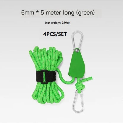 aakip™-Portable Adjustable Fix Tent High Strength Fast Release Pulley Camping Rope(4 Pcs/Set)