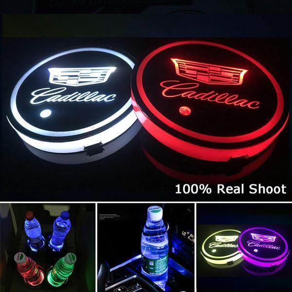 aakip™-Led Car Logo Cup Lights up Holder USB Charging 7 Colors Changing