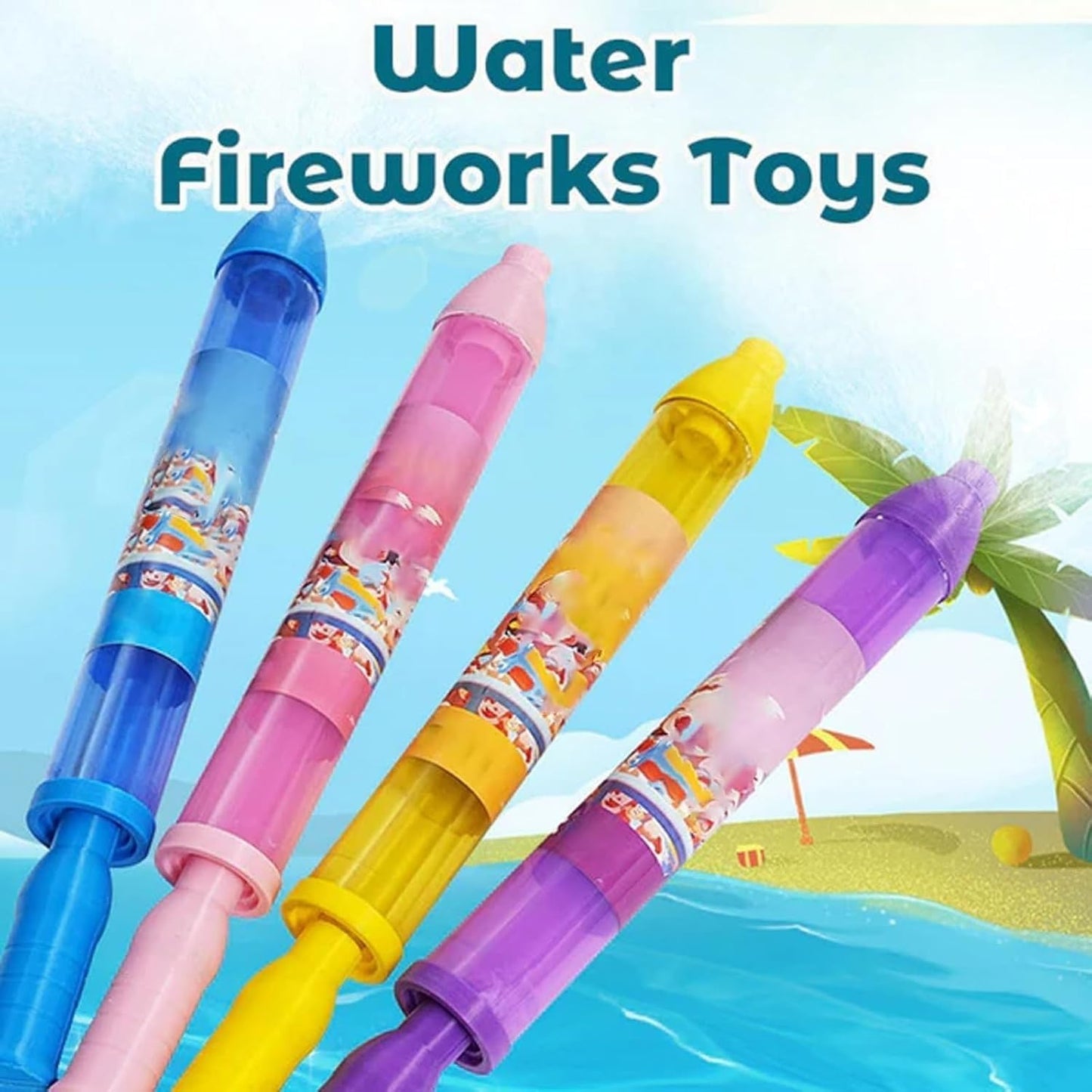 🌊Pusher Type Fun Fireworks Water Jet Spray Toy