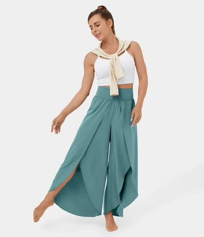 aakip™-(🔥 Promotion- SAVE 48% OFF) -High Waisted Split Wide Leg Quick Dry Casual Pants🎉