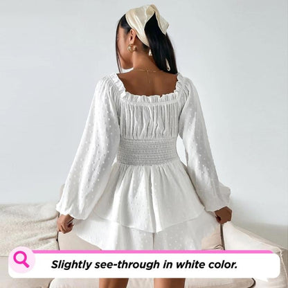 aakip™-Solid Off Shoulder Romper Dress