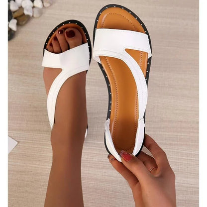 aakip™-(Big Sale💥)Fish-mouth Rivet Open Toe Flat Sandals