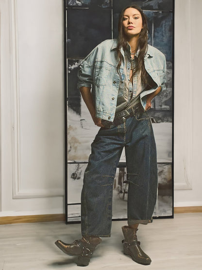 aakip™-Mid-Rise Barrel Jeans (BUY 2 Free Shipping)