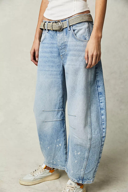 aakip™-Mid-Rise Barrel Jeans (BUY 2 Free Shipping)