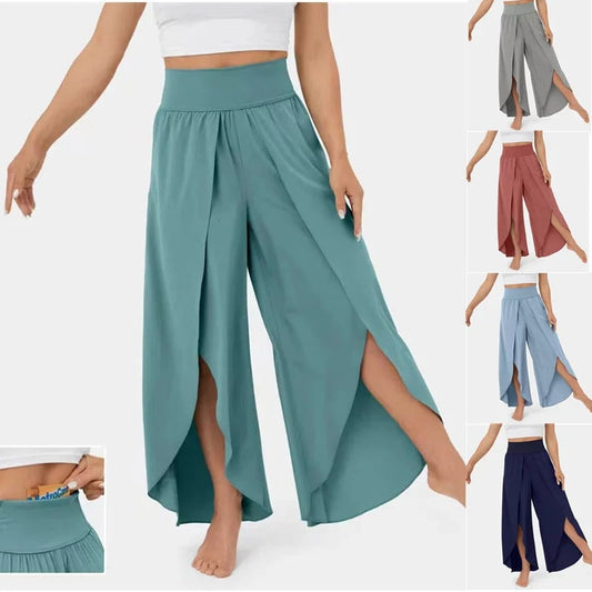 aakip™-(🔥 Promotion- SAVE 48% OFF) -High Waisted Split Wide Leg Quick Dry Casual Pants🎉