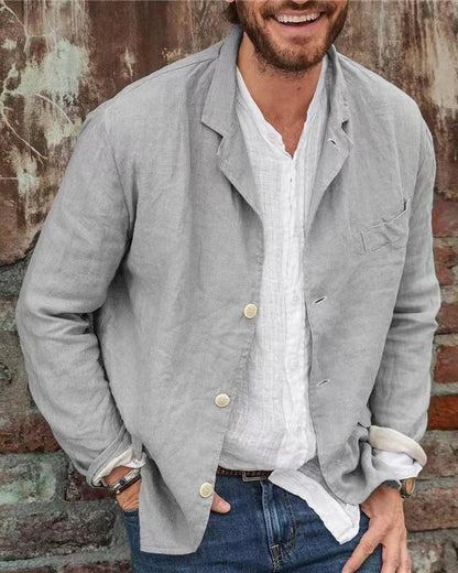 aakip™-Men's Daily Casual Loose Cotton Linen Coat-Buy 2 Free Shipping
