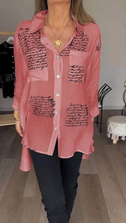 aakip™-Letter Print Fashion Lapel Shirt (Buy 2 Free Shipping)