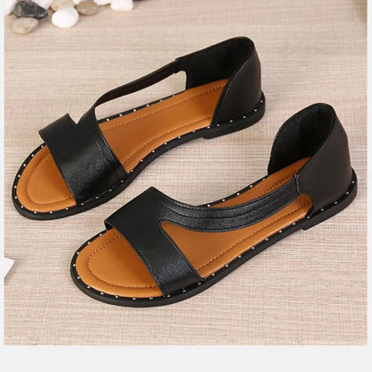 aakip™-(Big Sale💥)Fish-mouth Rivet Open Toe Flat Sandals