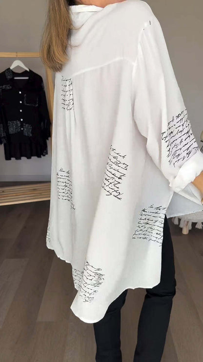 aakip™-Letter Print Fashion Lapel Shirt (Buy 2 Free Shipping)
