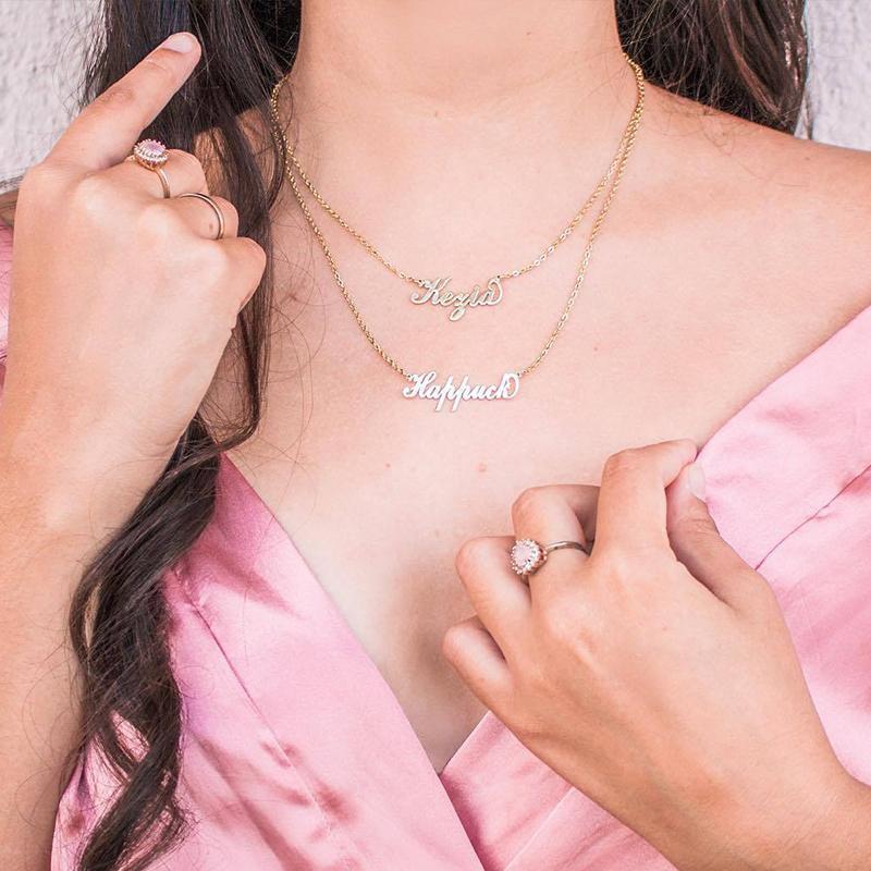 aakip™-alloy Plated Carrie Name Necklace  Custom Name Necklace