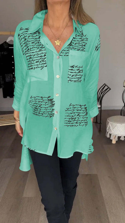 aakip™-Letter Print Fashion Lapel Shirt (Buy 2 Free Shipping)