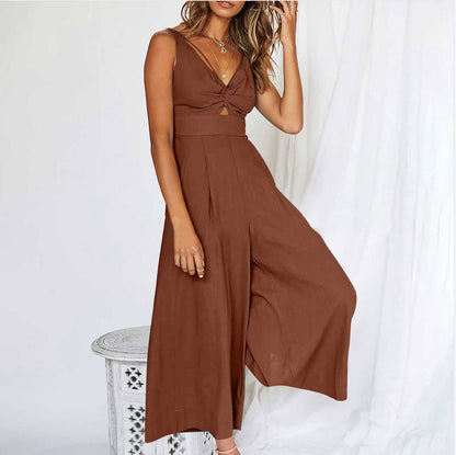 aakip™-V Neck Cutout High-Waist Jumpsuits(Buy 2 free shipping)
