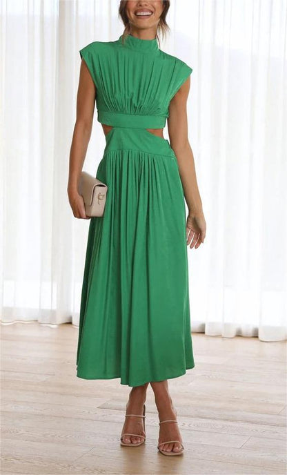 aakip™-🔥Hot Sale 49%OFF - Cutout Waist Pocketed Vacation Midi Dress