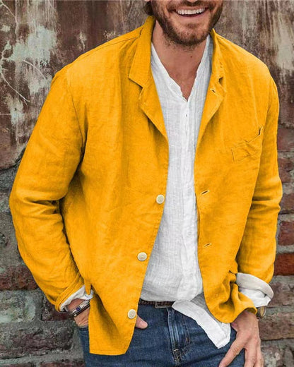 aakip™-Men's Daily Casual Loose Cotton Linen Coat-Buy 2 Free Shipping