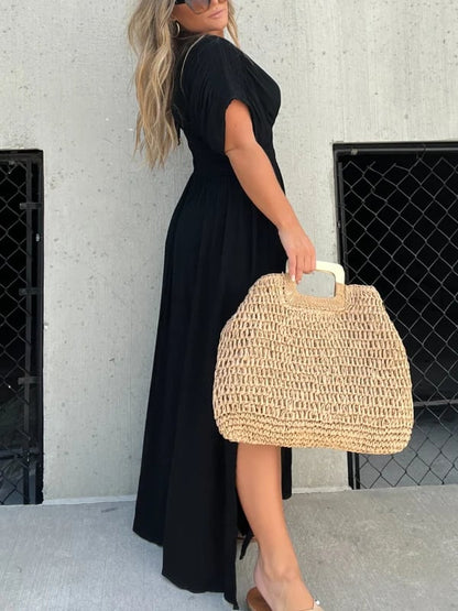 aakip™-NEW IN 💗  SLIT V-NECK EFFORTLESS MAXI LONG DRESS