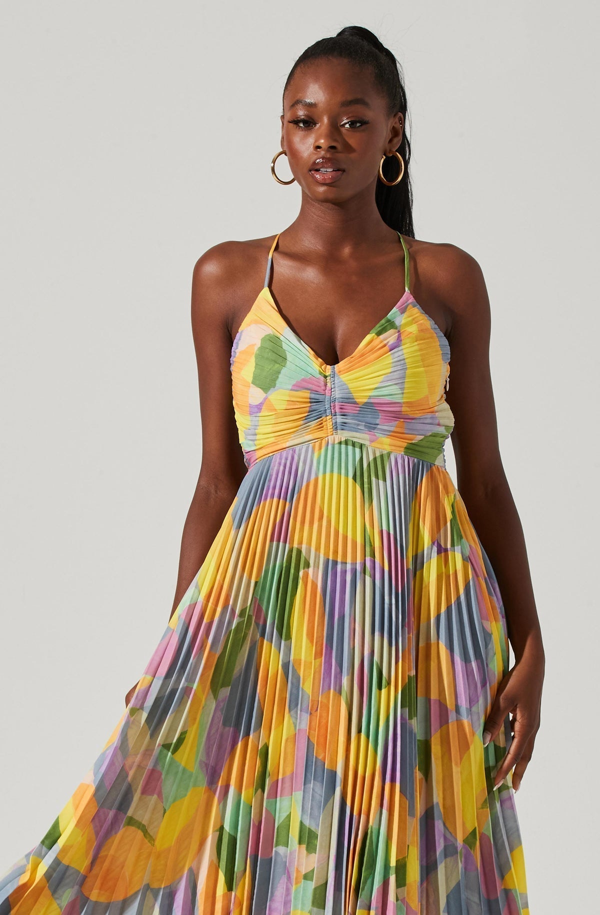 aakip™-Casual Pleated Print Dress