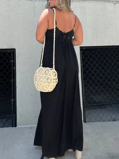 aakip™-V-Neck Effortless Wide Leg Jumpsuit