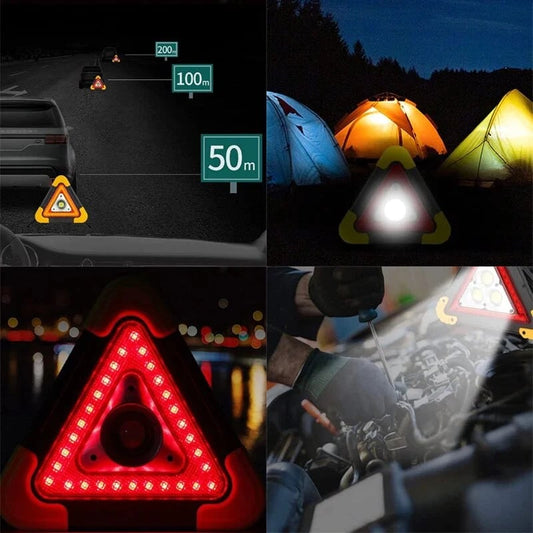 aakip™-2-IN-1 Solar Emergency Triangular Roadside Warning Light