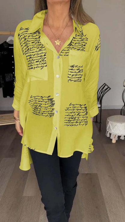 aakip™-Letter Print Fashion Lapel Shirt (Buy 2 Free Shipping)