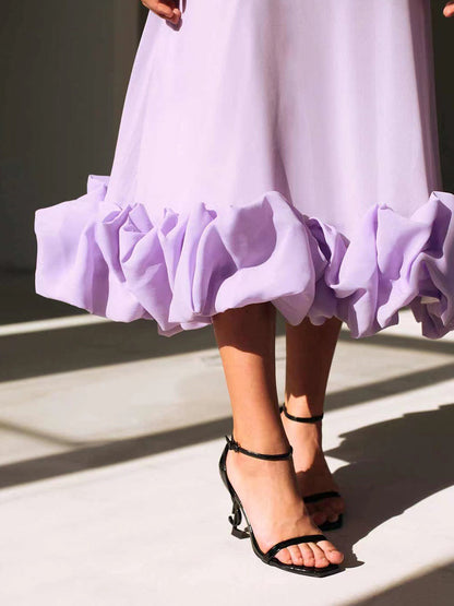 aakip™-Flounce Bustier Midi Dress