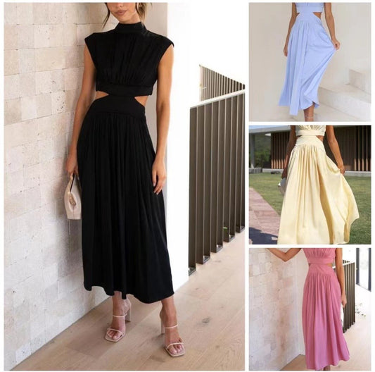 aakip™-🔥Hot Sale 49%OFF - Cutout Waist Pocketed Vacation Midi Dress