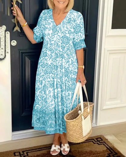 aakip™-V-neck Bohemian Dress