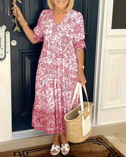 aakip™-V-neck Bohemian Dress