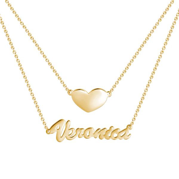 aakip™-Layered Nameplate Necklace  For Her