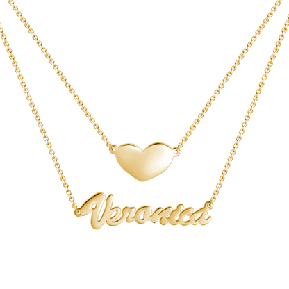 aakip™-Layered Nameplate Necklace  For Her