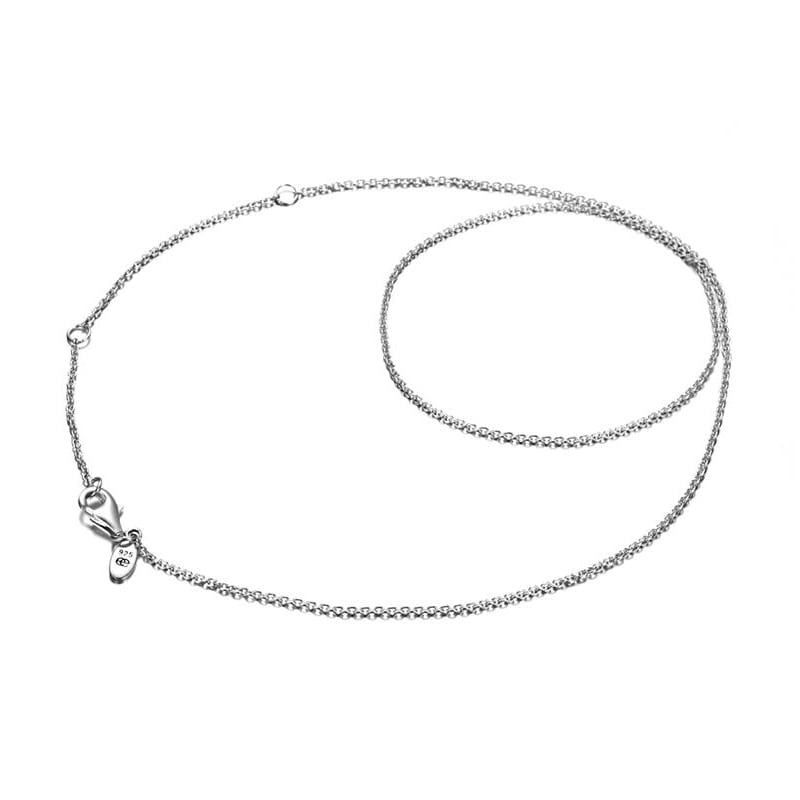 aakip™-17.7in Rolo Chain Basic Necklace Silver - Length Adjustable
