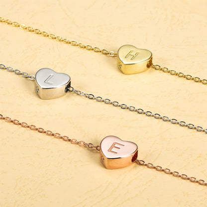 aakip™-Engraved Heart Initial Necklace