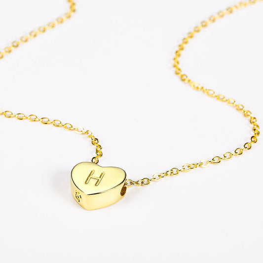 aakip™-Engraved Heart Initial Necklace