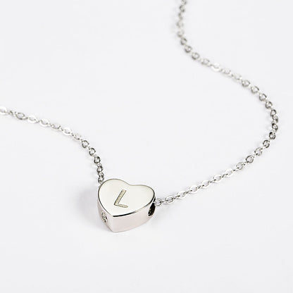 aakip™-Engraved Heart Initial Necklace