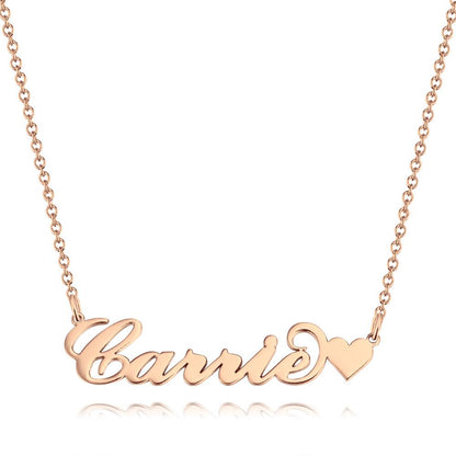 aakip™-Carrie Style Custom Name Necklace with Little Heart Unique Gift