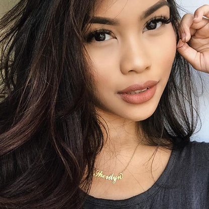 aakip™-alloy Plated Carrie Name Necklace  Custom Name Necklace