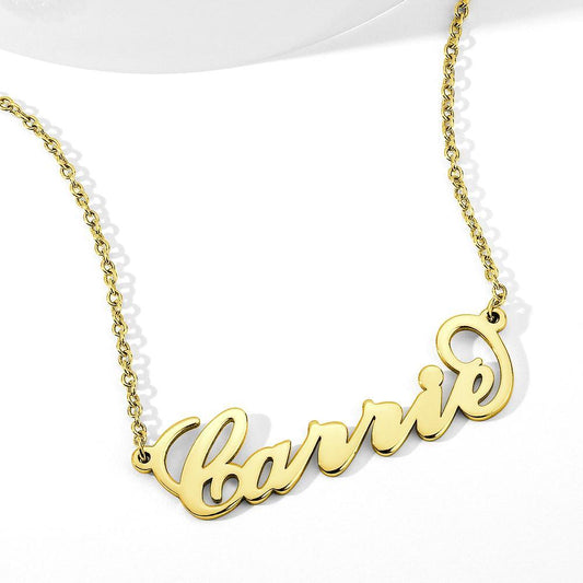 aakip™-alloy Plated Carrie Name Necklace  Custom Name Necklace