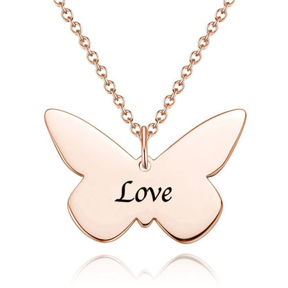 aakip™-Personalized Butterfly Engraved Necklace
