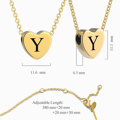 aakip™-Engraved Heart Initial Necklace