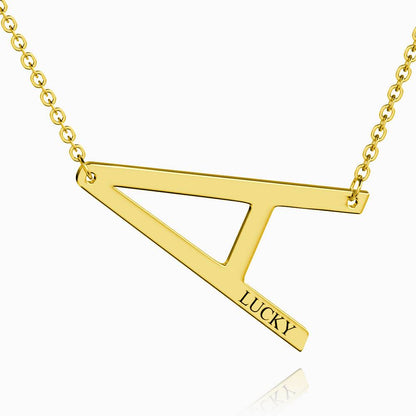 aakip™-Engraved Alphabet A Initial Necklace