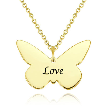 aakip™-Personalized Butterfly Engraved Necklace