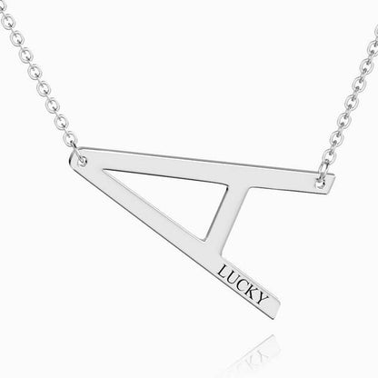 aakip™-Engraved Alphabet A Initial Necklace