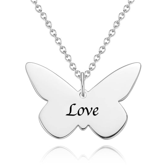 aakip™-Personalized Butterfly Engraved Necklace