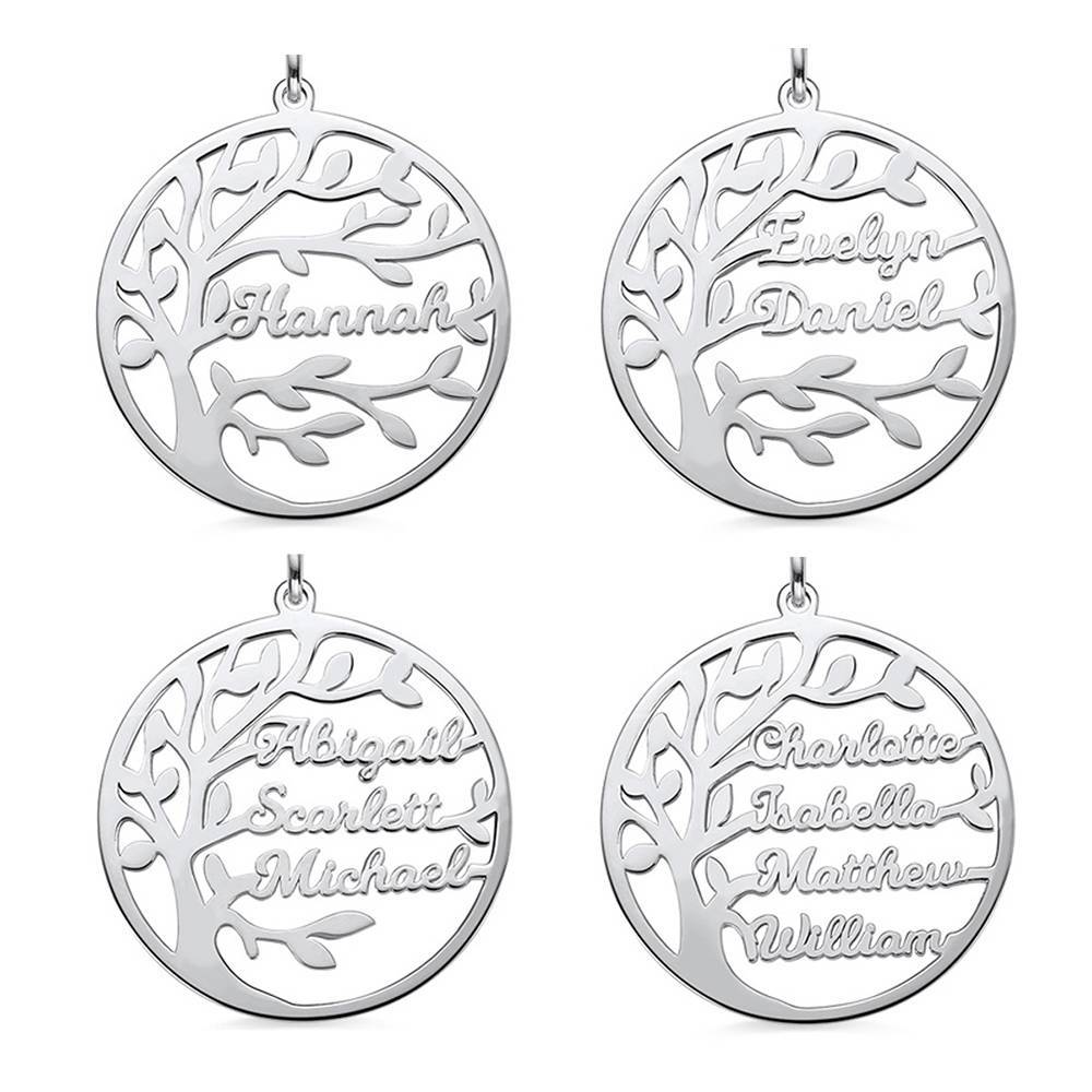 aakip™-Family Tree Name Necklace , 1-4 Names