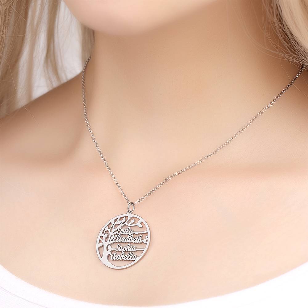 aakip™-Family Tree Name Necklace , 1-4 Names