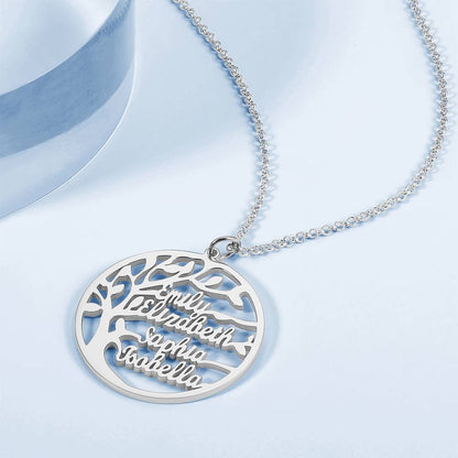 aakip™-Family Tree Name Necklace , 1-4 Names
