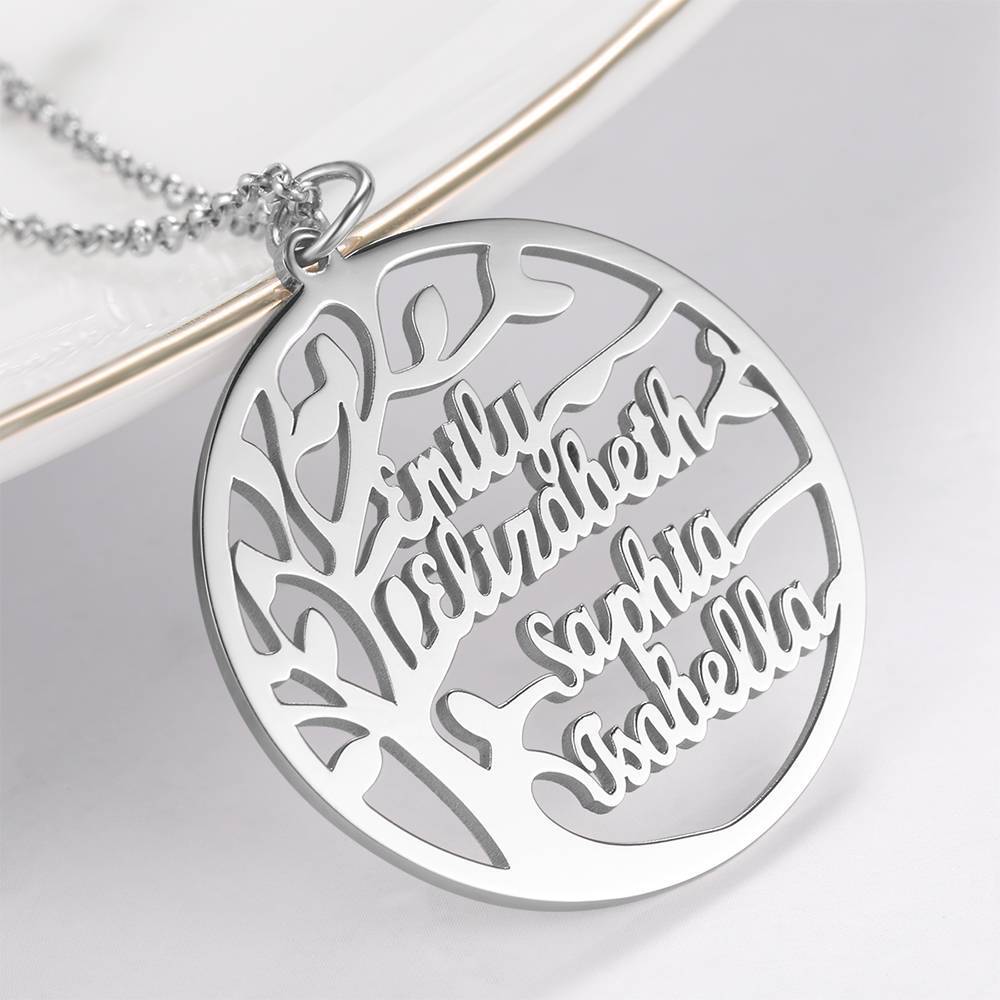 aakip™-Family Tree Name Necklace , 1-4 Names