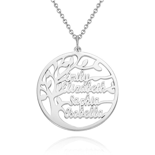 aakip™-Family Tree Name Necklace , 1-4 Names